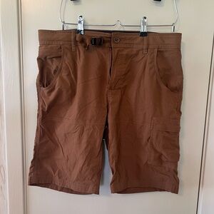 Prana Earthy Brown Cargo Shorts with Belt Loops